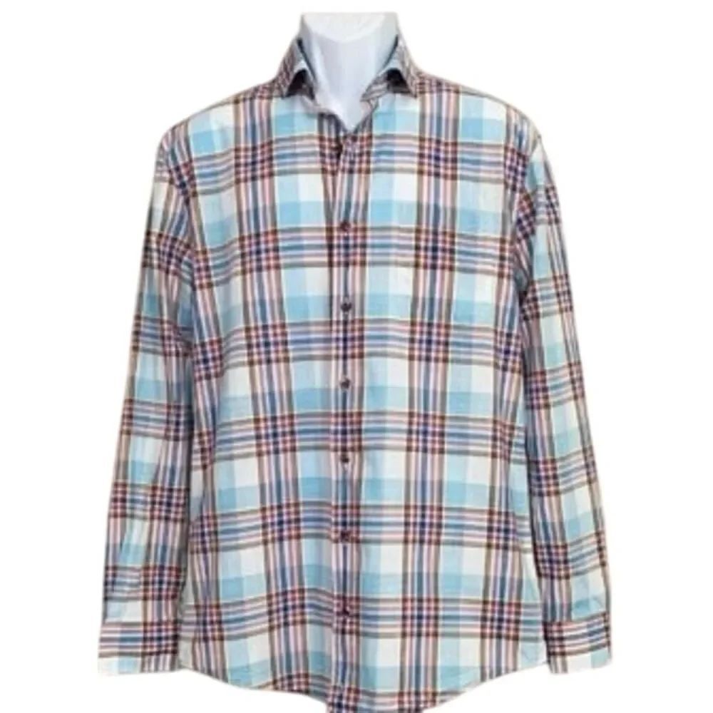 NWT Johnnie-O Plaid Breda Button Down in Antigua Sz. XXL